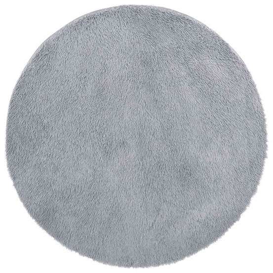 Tapis shaggy à poils longs navarra gris argenté 100x100 cm