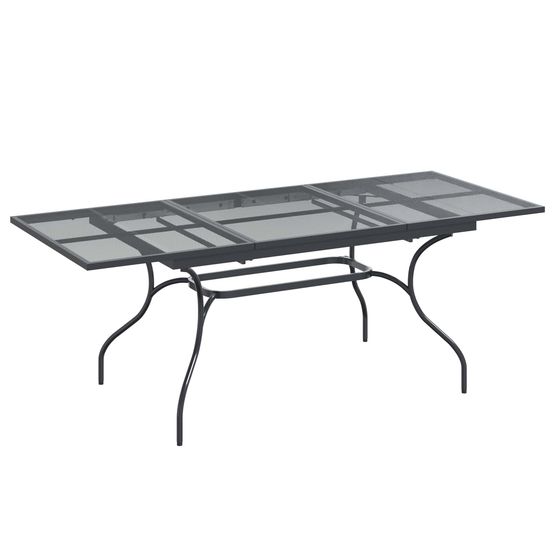 Table de salle à manger en maille extensible anthracite