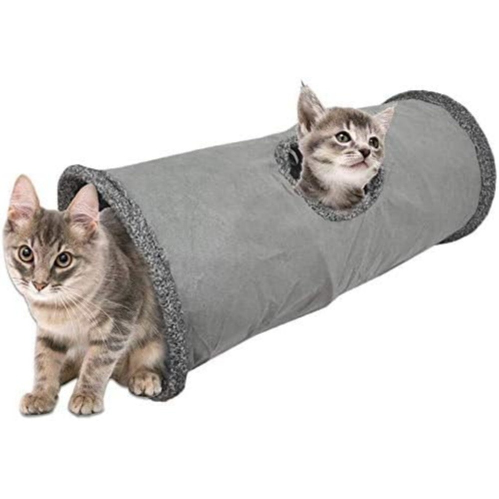 Tunnel pliable pour chat gris-65*29cm