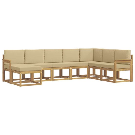 Ensemble de canapés d'extérieur 8 pc blanc et beige