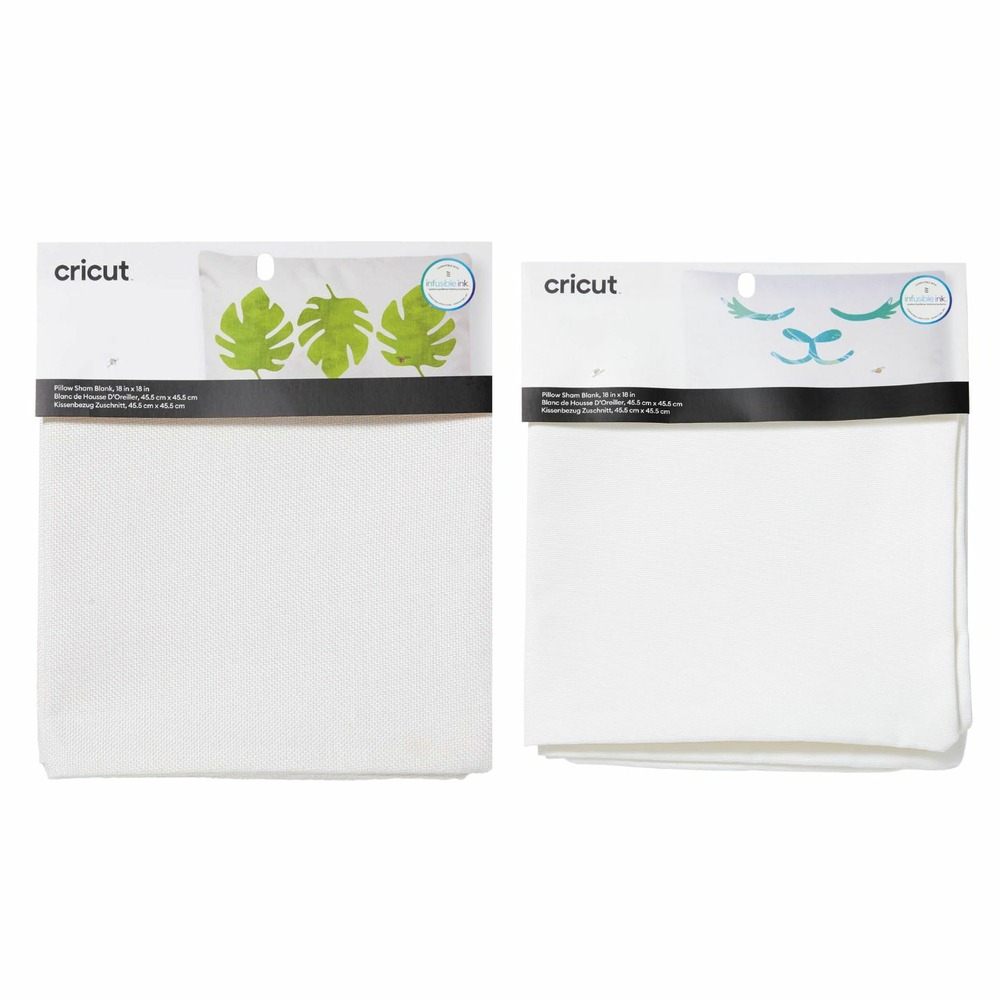 2 housses de coussin cricut à customiser - 45,5 x 45,5 cm
