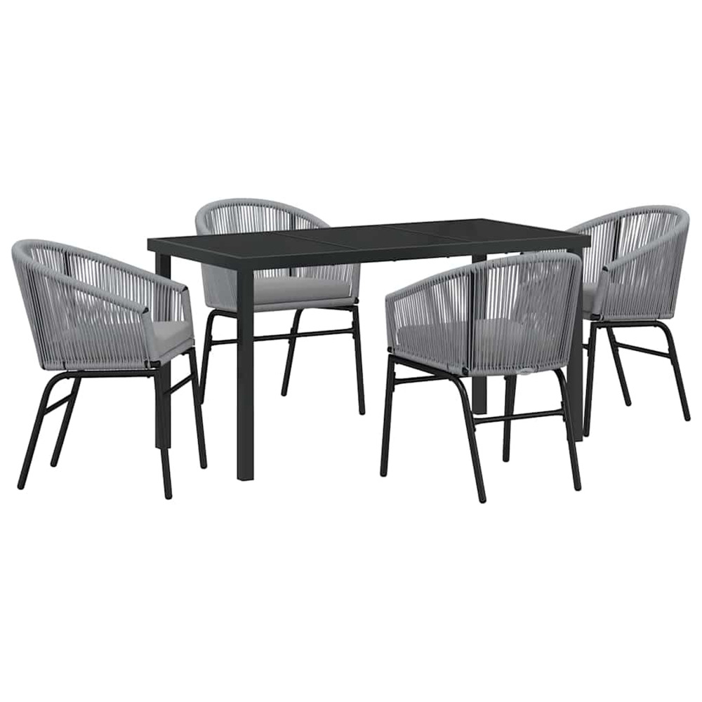 Ensemble de salle à manger pour jardin 5 pcs anthracite