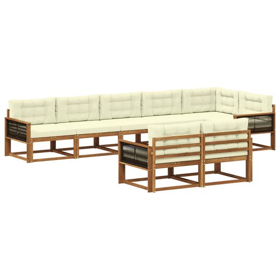 Ensemble de canapés d'extérieur 8 pc naturel et crème