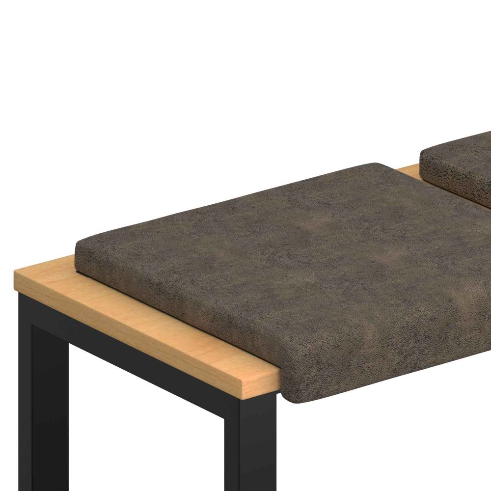 Coussin de banc 2 pc tissu en suède synthétique gris foncé