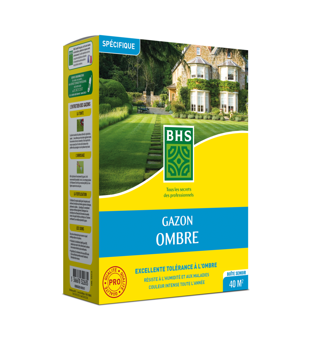 Gzo1 - gazon ombre - 40m² - 1 kg - résistant à l'humidité ainsi qu'aux maladies