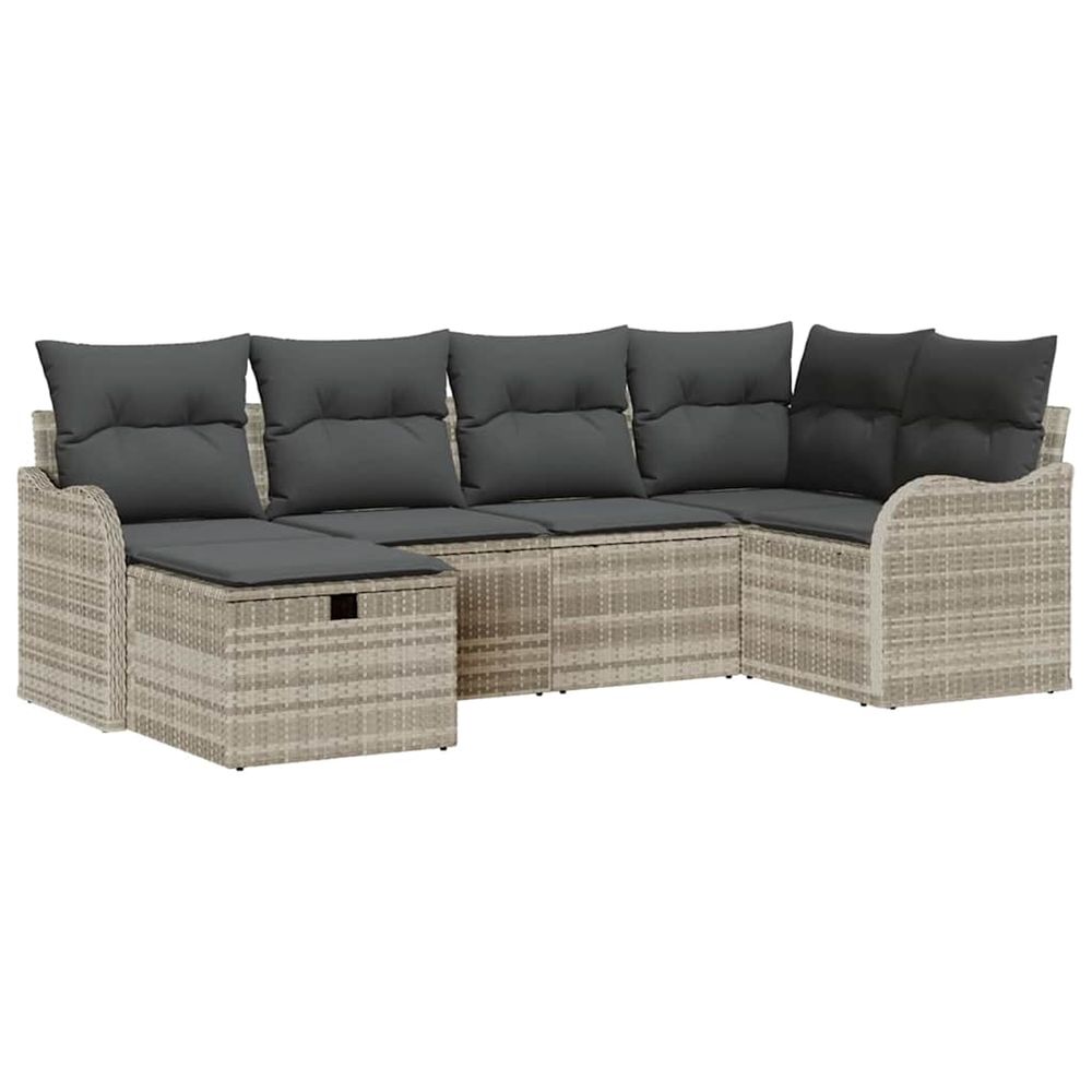 Ensemble de canapé de jardin 6 pc poly rotin