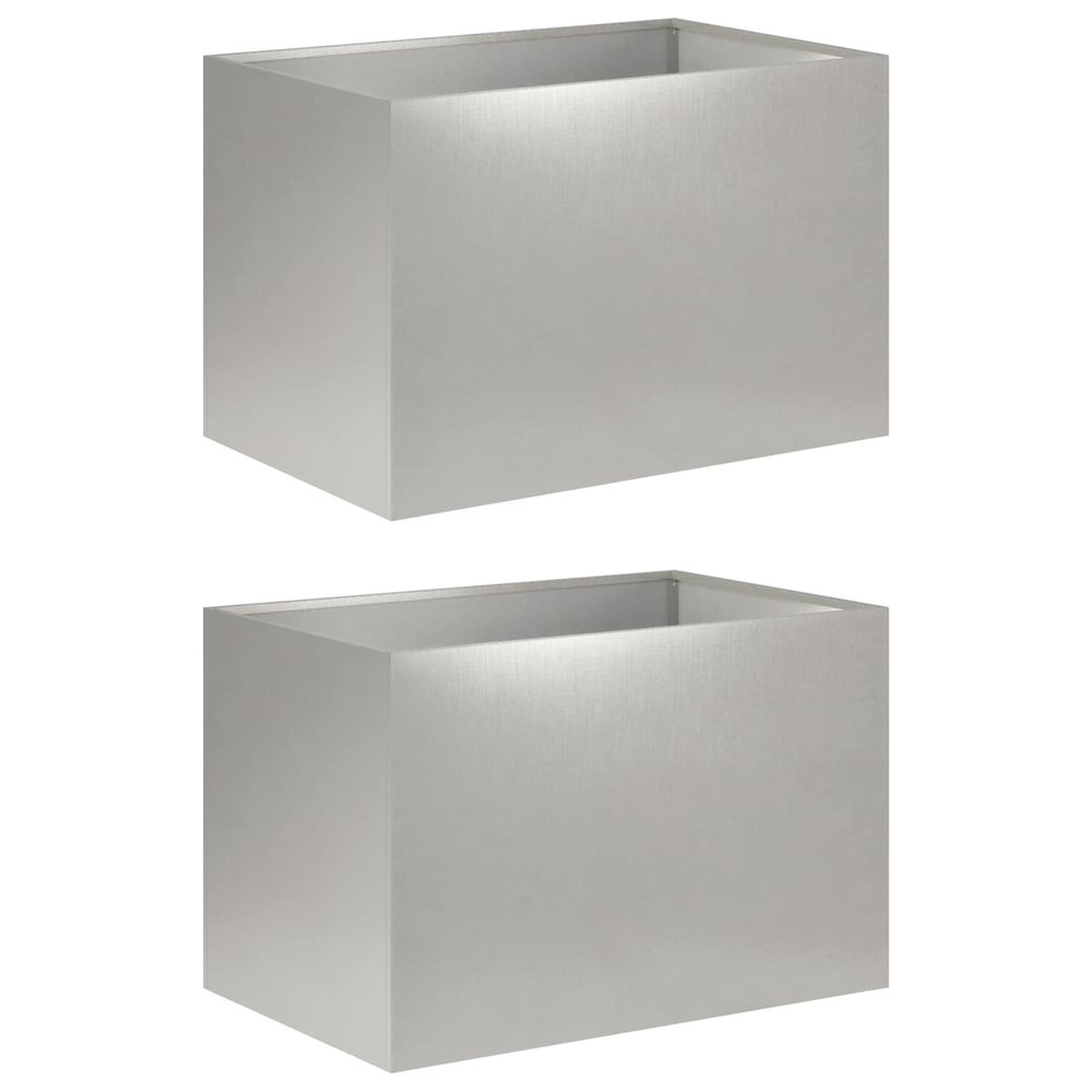 Cache-pot de jardin 2 pc argenté 60 x 40 x 40 cm