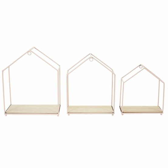 Set de 3 étagères filaires roses nude