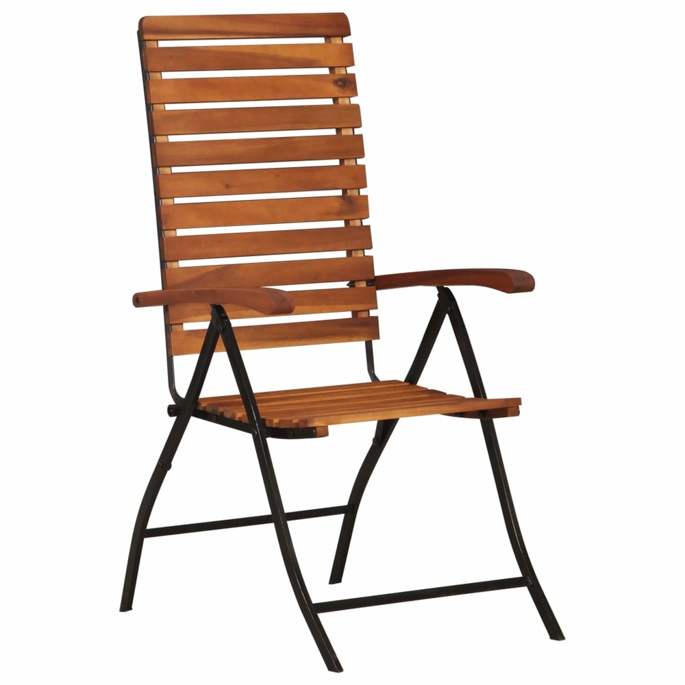 Chaises inclinables de jardin lot de 2 bois solide d'acacia