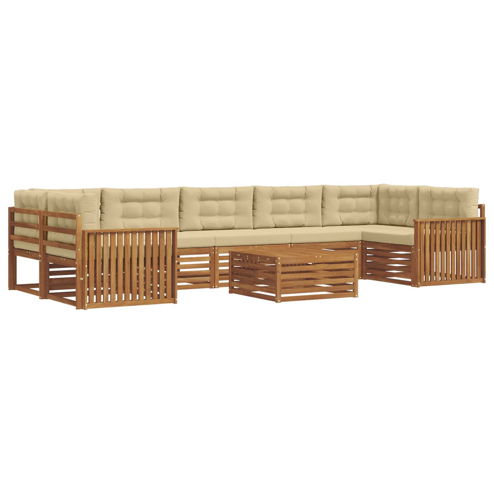 Ensemble de canapés d'extérieur 8 pcs naturel et beige