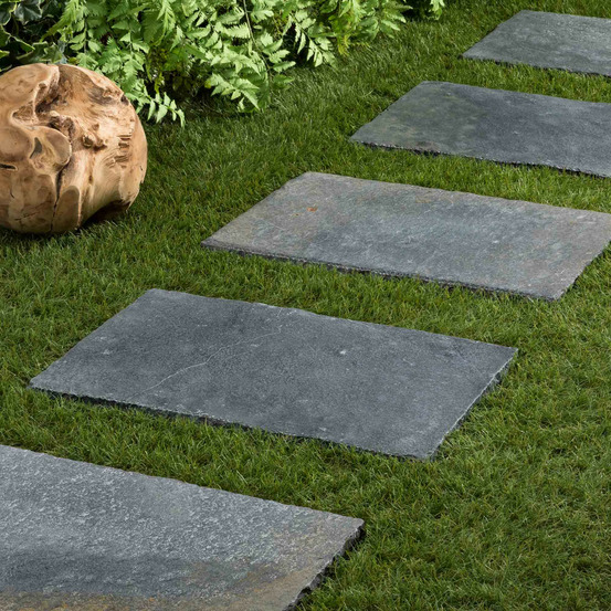 Pas japonais rectangle pierre de tandur noir 60x40x2 cm (à l'unité) - ro'ma nature