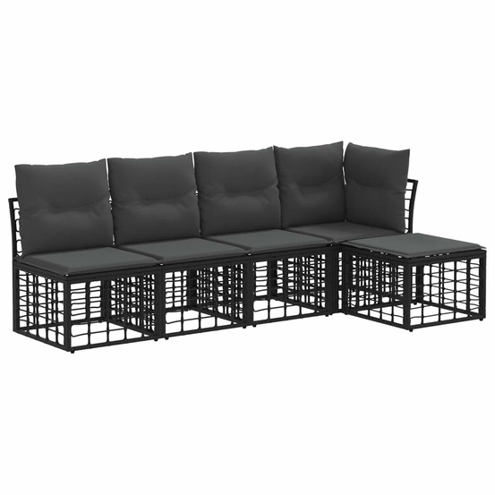 Ensemble de canapés d'extérieur noir polyester