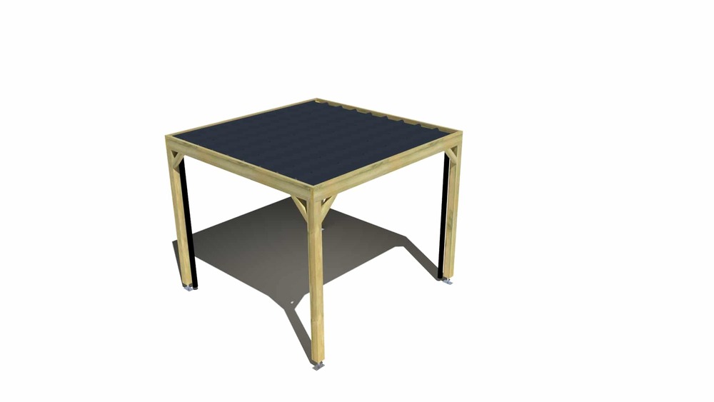 Carport bois • 3m x 3m • indépendante • sens profondeur • livraison comprise