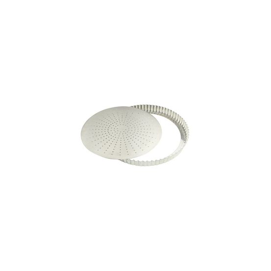 Tourtière cannelée perforée 28 cm à fond amovible - fer blanc - gobel