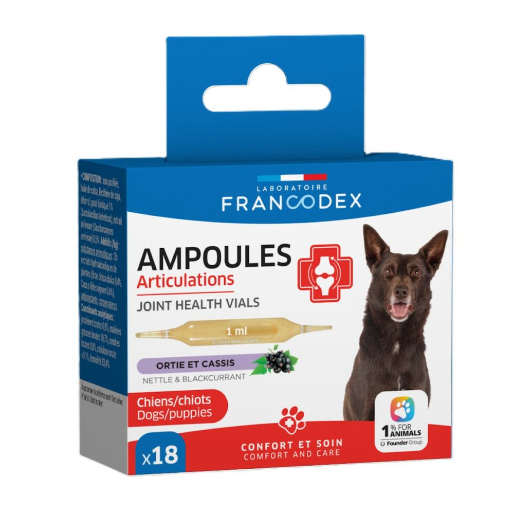 Ampoules articulations 18 x 1 ml pour chiots et chiens