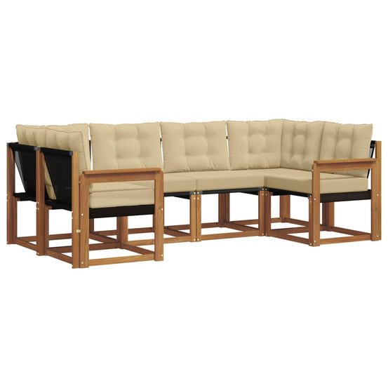 Ensemble de canapés d'extérieur 6 pcs naturel et beige