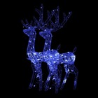 Décorations de noël de renne acrylique 2 pcs 120 cm bleu