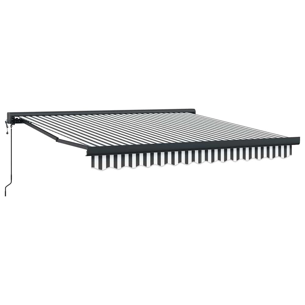 Auvent rétractable anthracite et blanc avec cadre anthracite