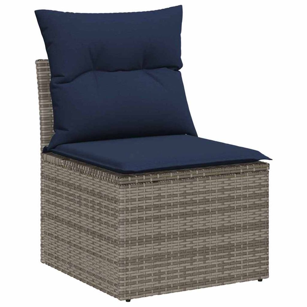 Ensemble de canapé de jardin 7 pc gris polyrotin