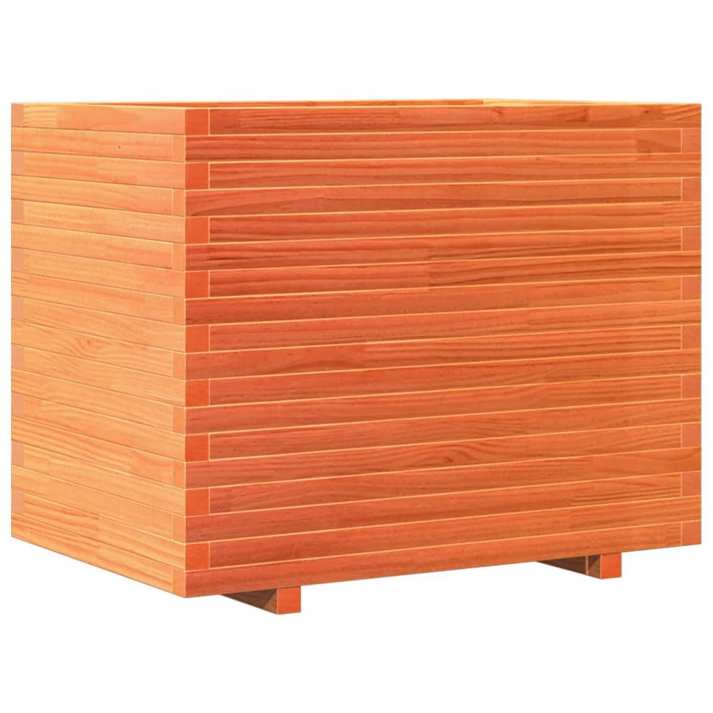 Jardinière d'extérieur cire marron 90x60x72,5 cm bois de pin massif