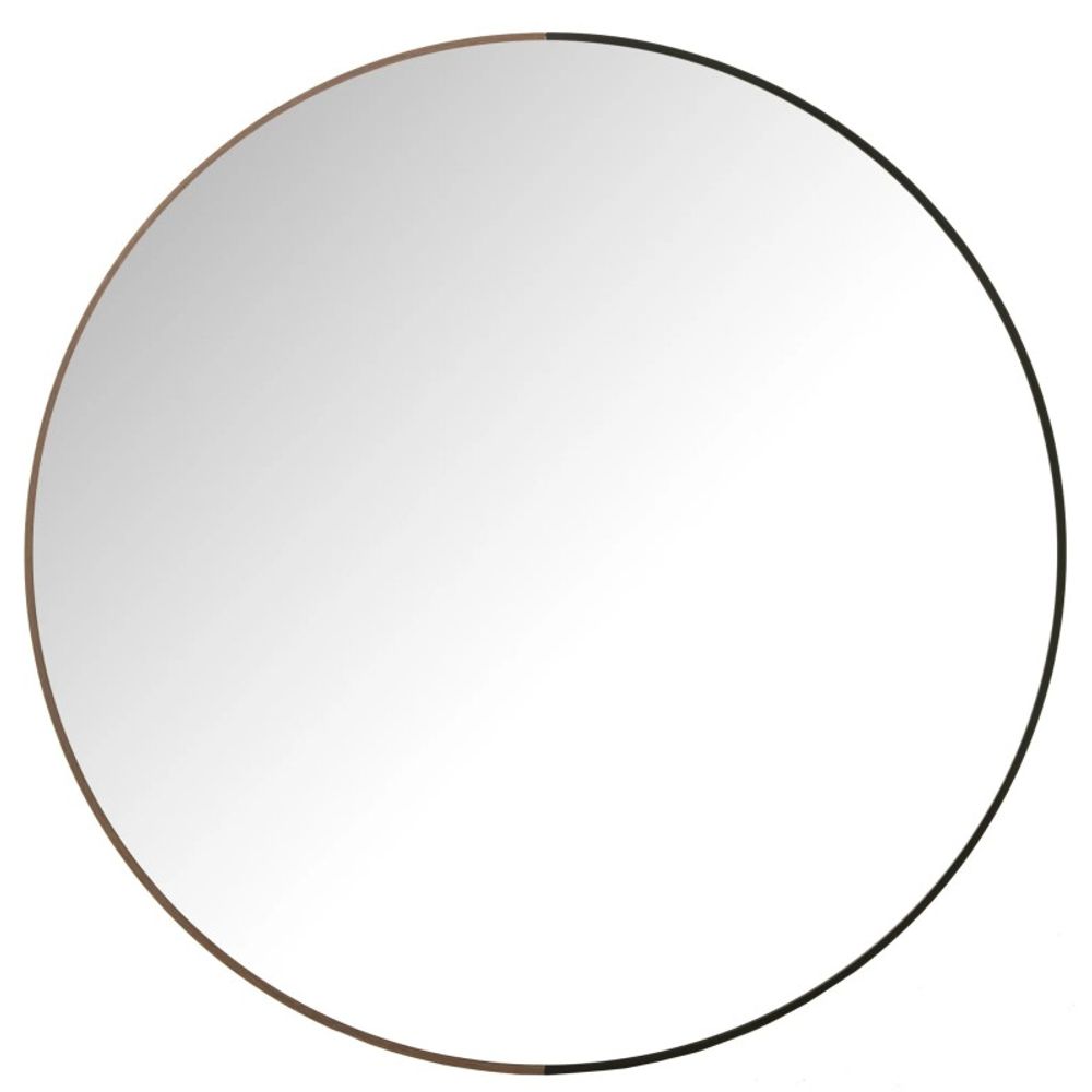 Miroir rond en bois et métal noir l90xl90xh3cm