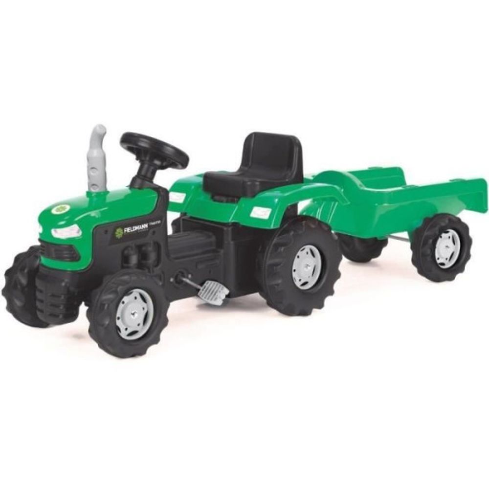 Porteur trotteur tracteur a pédales avec remorque - buddy toys - bpt 1013