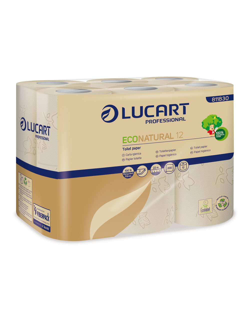 Papier toilette recyclé lot de 12 rouleaux - lucart