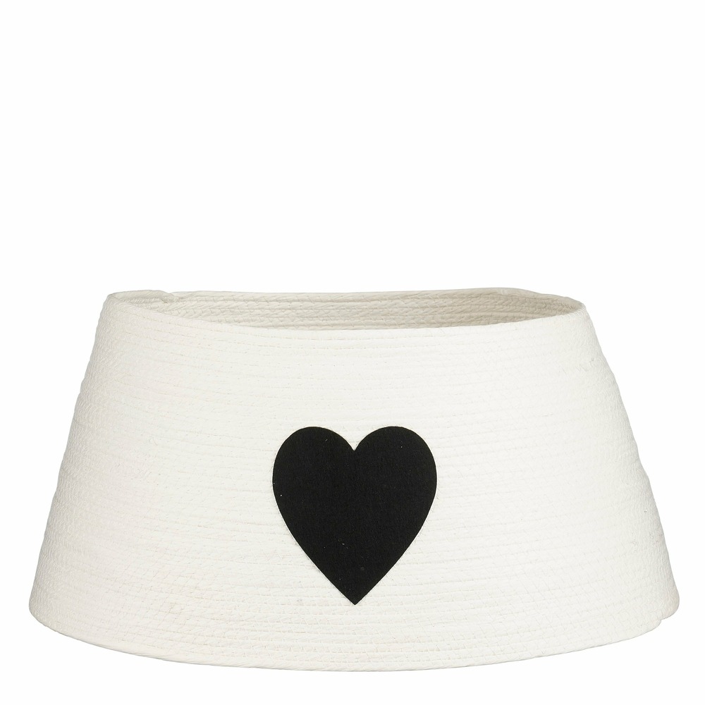 Mica decorations - cache-pied de sapin en papier et feutre noir et blanc h26