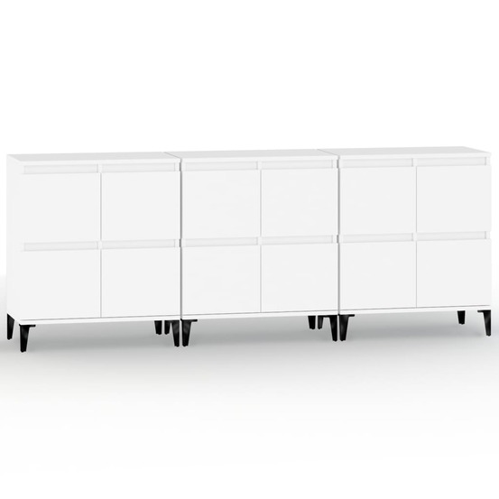 Buffet bahut commode armoire meuble de rangement organisateur cuisine salle de séjour salons 3 pcs 60 x 35 x 70 cm bois d'ing