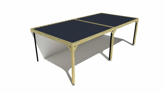 Carport bois • 8m x 4m • adossée • sens largeur • livraison comprise