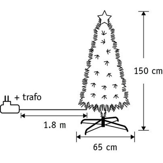 Luca lighting mercury sapin de noël artificiel avec fibre optique - décoration noël lumineuse avec 185 led blanc chaud - sapin
