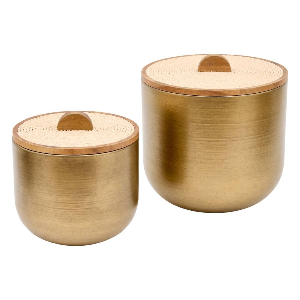 Lot de 2 boîtes déco erica rondes
