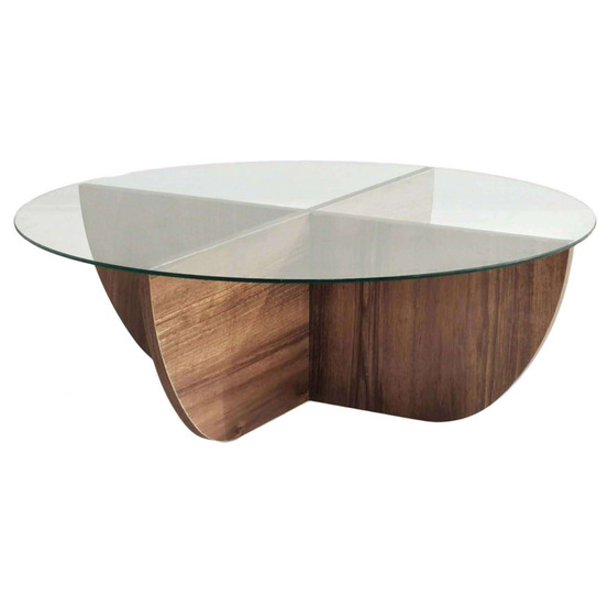 Table basse en verre et aggloméré lily