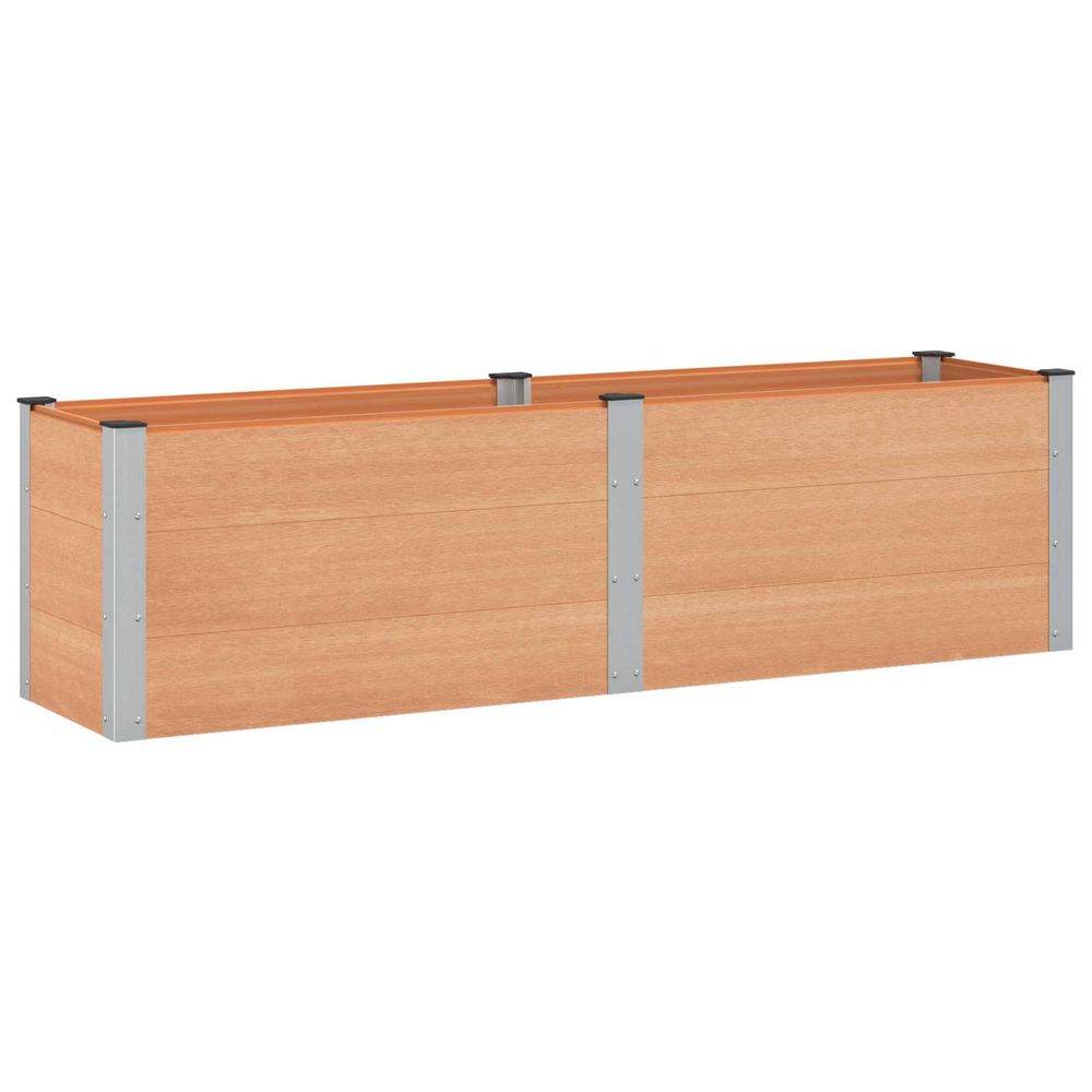 Jardinière surélevée marron 200 x 50 x 54 cm wpc et aluminium