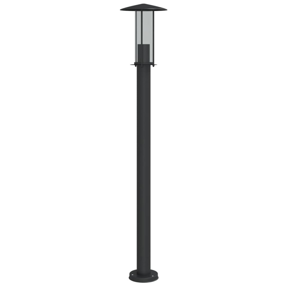Lampadaire d'extérieur noir 100 cm acier inoxydable