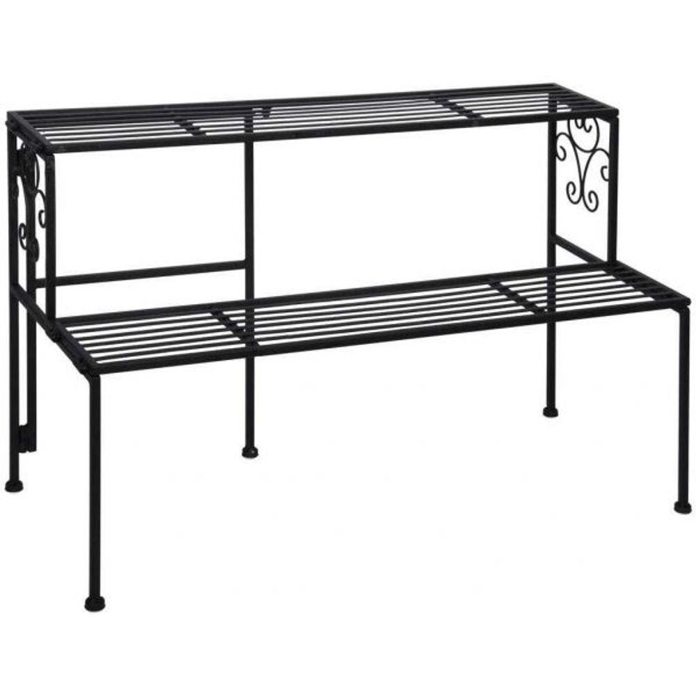 Etagère à plantes pliante en fer 2 niveaux