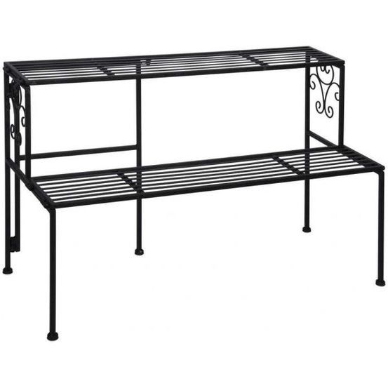Etagère à plantes pliante en fer 2 niveaux
