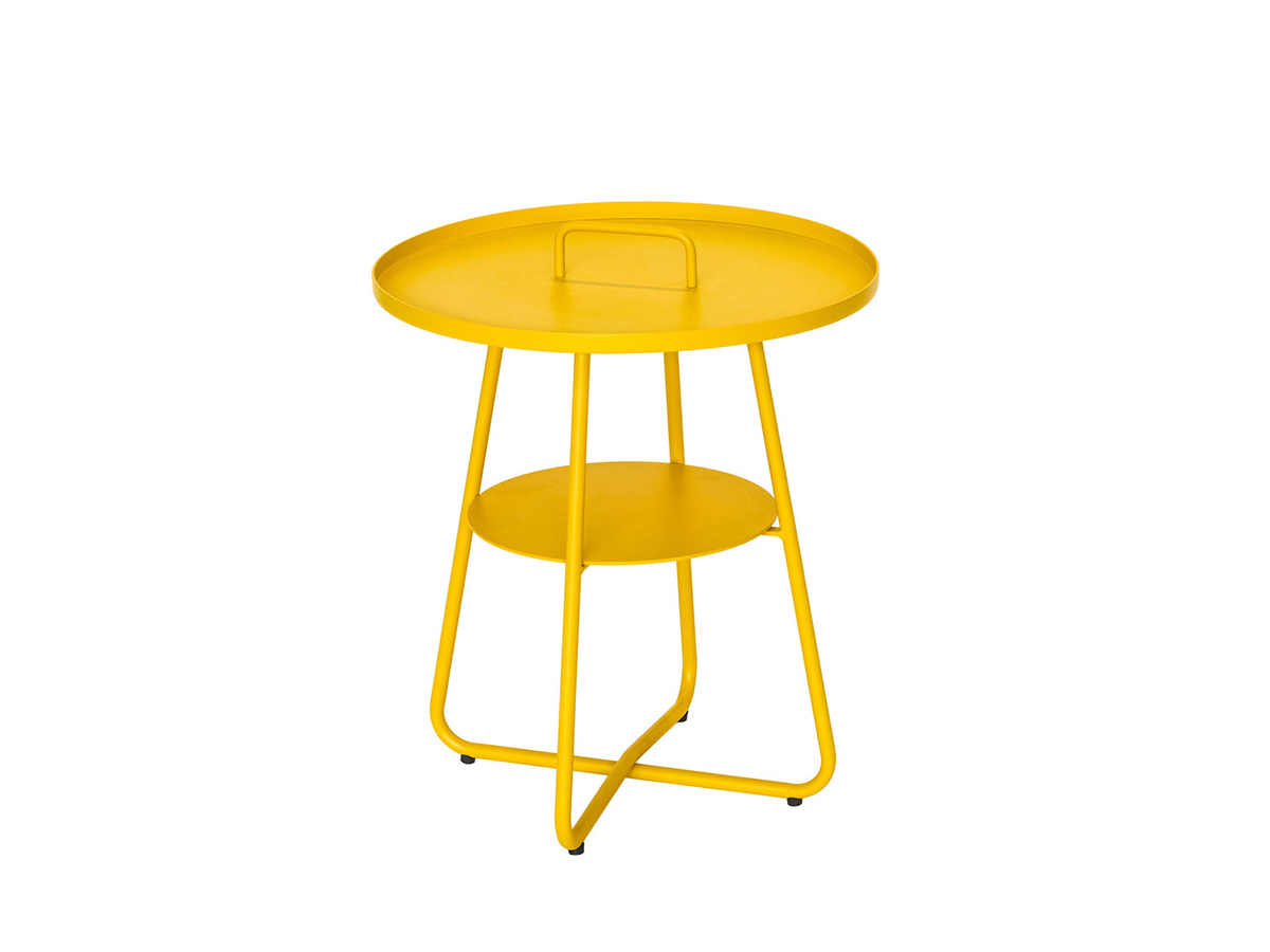 Table basse ronde en aluminium jaune thasos ø 50 cm