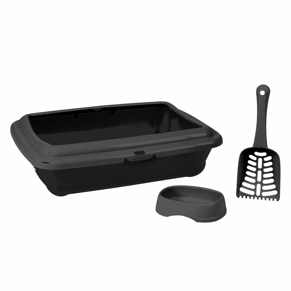 Bac à litière pour chat avec gamelle et pelle molly