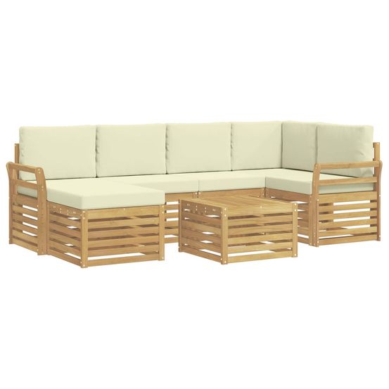 Ensemble de canapés d'extérieur 7 pc blanc et crème polyester