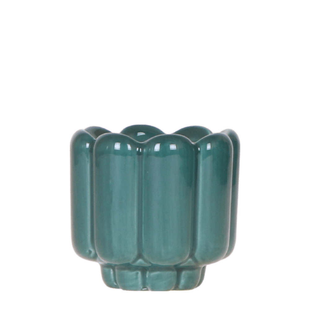 Cache-pot retro vert profond - ø6 cm x h7 cm