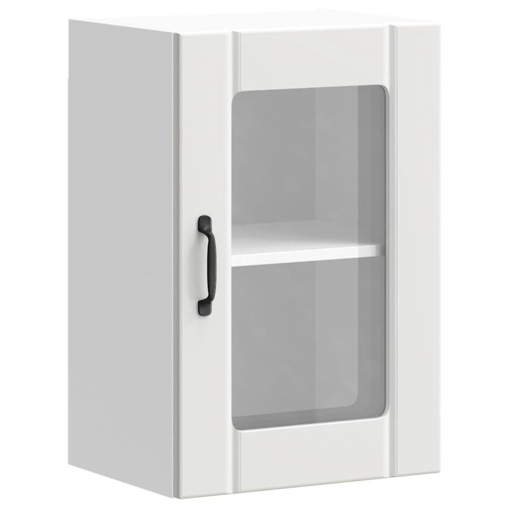 Armoire murale de cuisine avec porte en verre lucca blanc