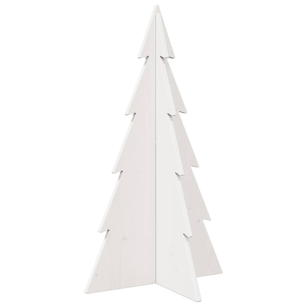 Arbre de noël en bois pour décoration blanc 80 cm pin massif