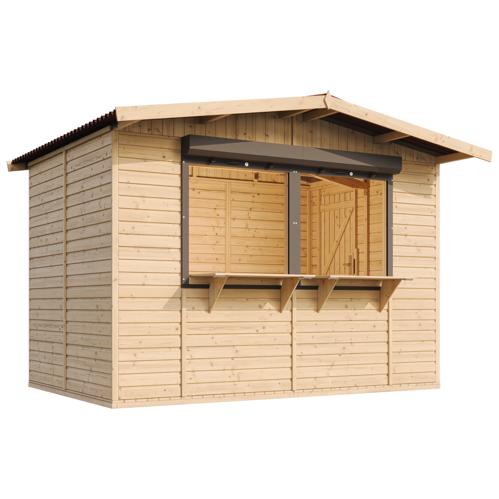 Timbela m150z maison de jardin en bois, étal de marché en bois 263 x 336 cm / 6 m2