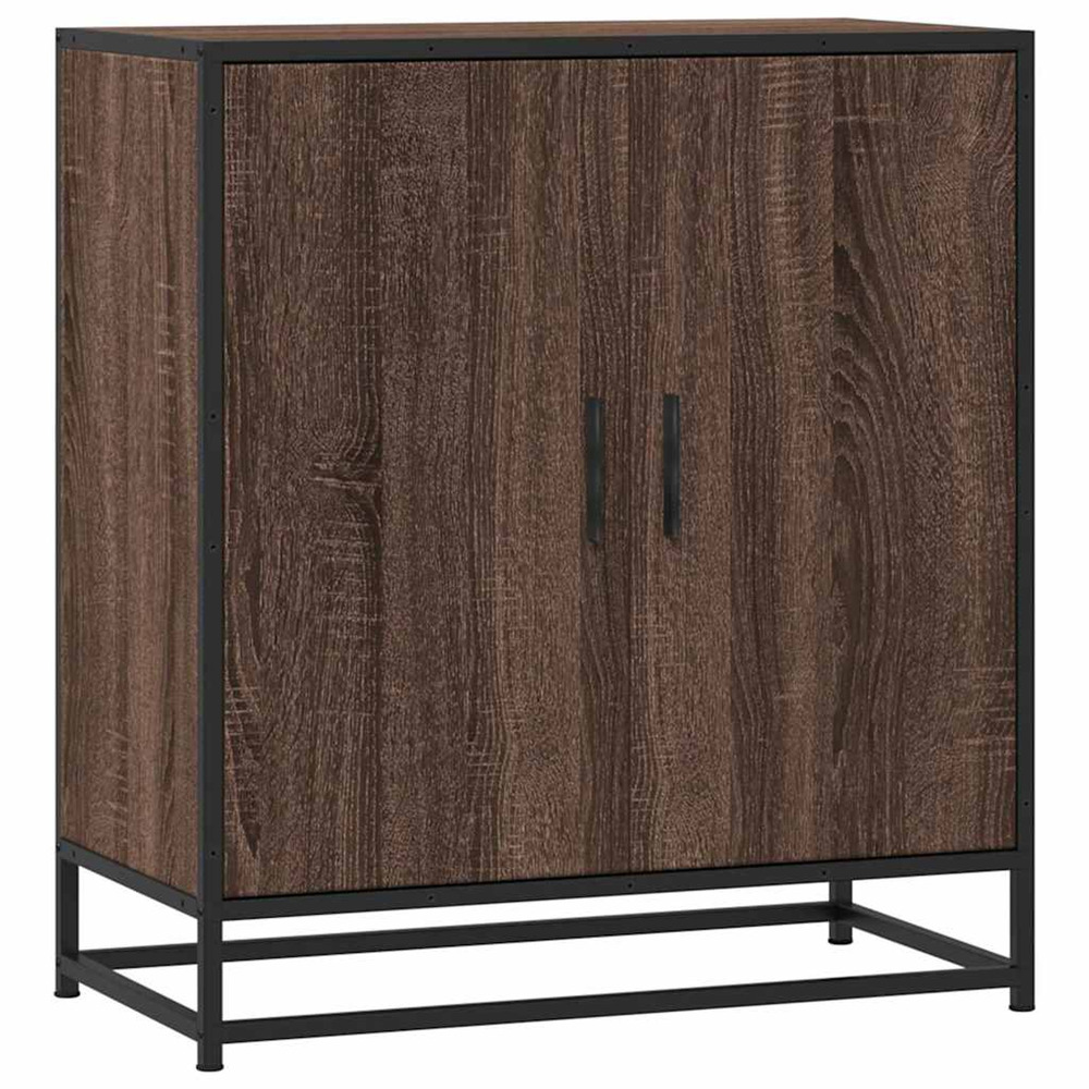 Buffet chêne marron 68x35x76 cm bois d'ingénierie et métal