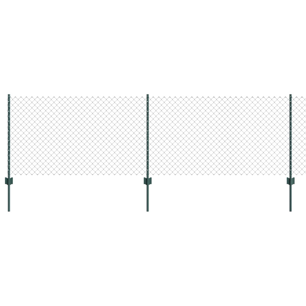 Clôture avec poteau vert 0,8 x 10 m acier et pvc