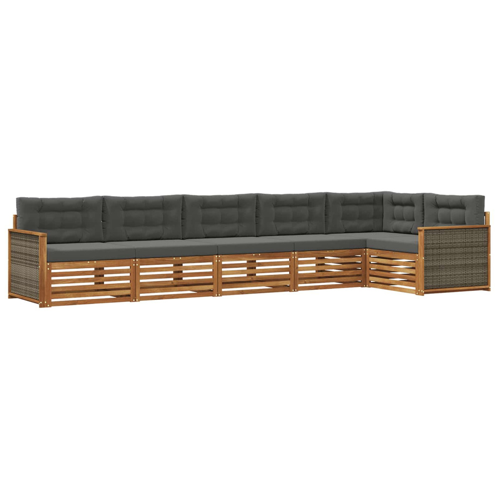 Ensemble de canapés d'extérieur 6 pcs naturel et anthracite