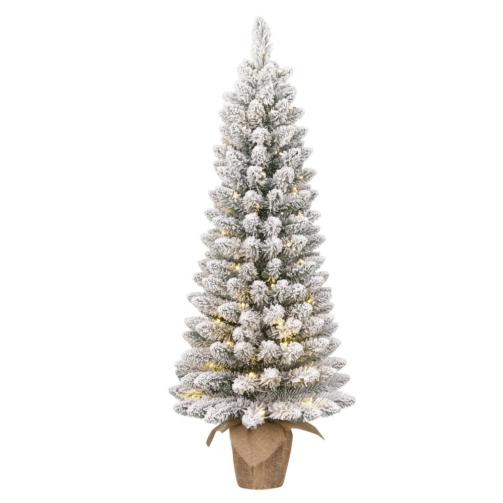 Black box trees gerlos sapin de noel avec toile de jute vert givre 30l tips 70 fonctionnant sur batterie et minuteur - h75xd36cm