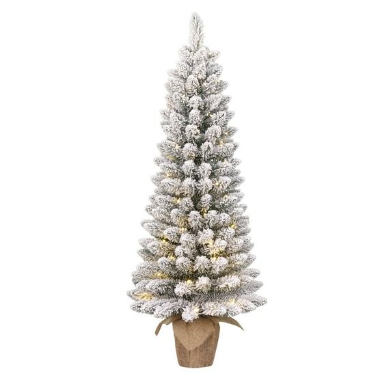 Black box trees gerlos sapin de noel avec toile de jute vert givre 30l tips 70 fonctionnant sur batterie et minuteur - h75xd36cm
