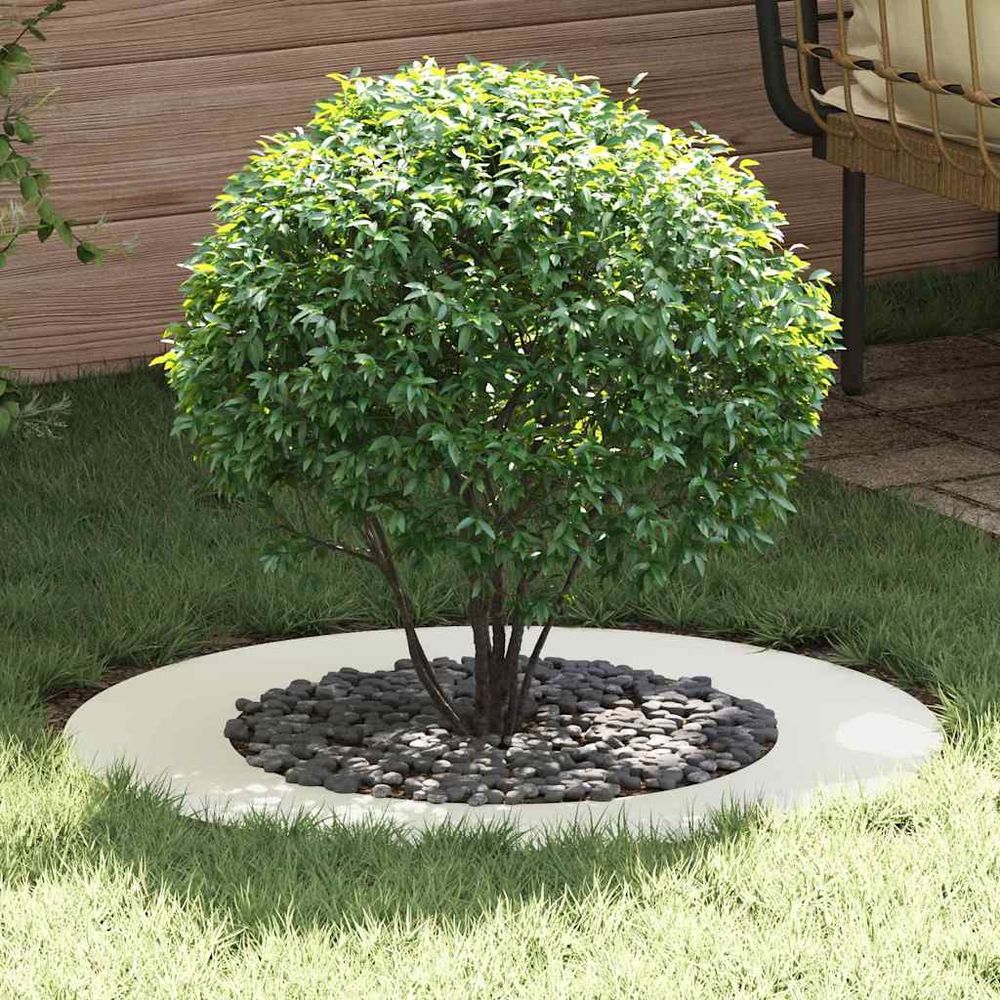 Cercle d'arbre en acier entourage décoratif pour jardin ø80 cm blanc